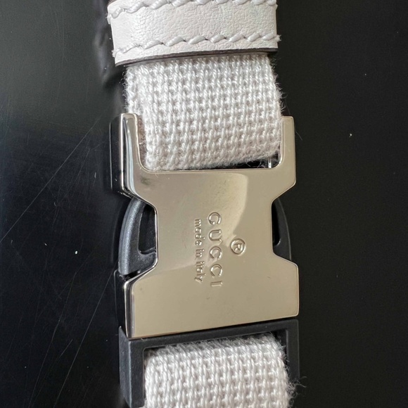 SOLD! GUCCI Calfskin GG Embossed Belt Bag, White, Excellent Condition. - Picture 6 of 11